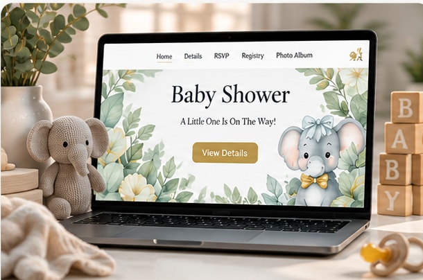 Baby Shower event website