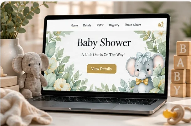 Baby shower event website
